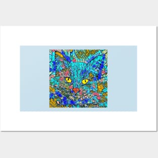 Colored Glass Cat Posters and Art